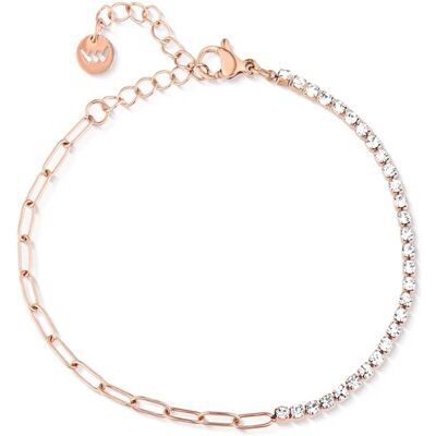 Vuch Oceľový náramok s kubickými zirkónmi Lumisa Rose Gold Vuch Oceľový náramok s kubickými zirkónmi Lumisa Rose Gold