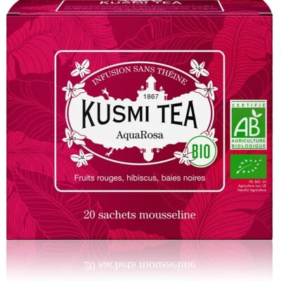Kusmi Tea Aqua Rosa 20 mušelínových vreciek BIO 40 g Kusmi Tea Aqua Rosa 20 mušelínových vreciek BIO 40 g