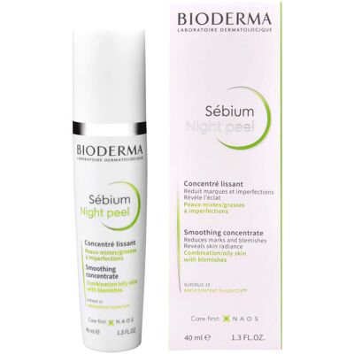 Bioderma Nočné pleťové sérum s peelingovým efektom (Sebium Night Peel Smoothing Concentrate) 40 ml Bioderma Nočné pleťové sérum s peelingovým efektom (Sebium Night Peel Smoothing Concentrate) 40 ml