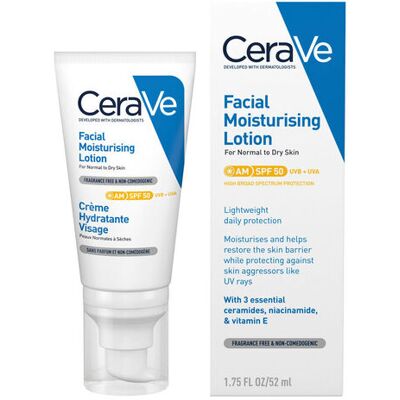 CeraVe Denný hydratačný krém SPF 50 (Facial Moisturising Lotion) 52 ml CeraVe Denný hydratačný krém SPF 50 (Facial Moisturising Lotion) 52 ml