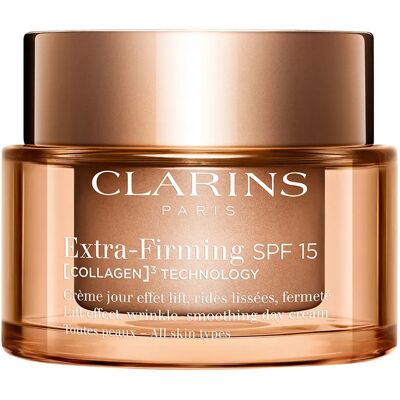 Clarins Denný spevňujúci krém pre všetky typy pleti SPF 15 Extra-Firming Collagen Technology (Cream) 50 ml Clarins Denný spevňujúci krém pre všetky typy pleti SPF 15 Extra-Firming Collagen Technology (Cream) 50 ml