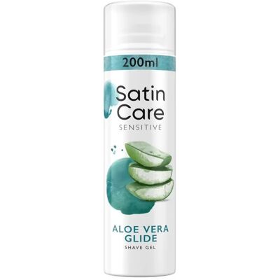 Gillette Gél na holenie na suchú a citlivú pokožku Satin Care Aloe Vera (Shave Gel) 200 ml Gillette Gél na holenie na suchú a citlivú pokožku Satin Care Aloe Vera (Shave Gel) 200 ml