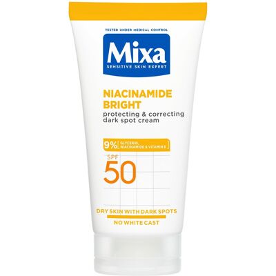 Mixa Ochranný a korekčný krém proti tmavým škvrnám SPF 50 Niacinamide Bright (Protecting & Correcting Dark Spot Cream) 50 ml Mixa Ochranný a korekčný krém proti tmavým škvrnám SPF 50 Niacinamide Bright (Protecting & Correcting Dark Spot Cream) 50 ml