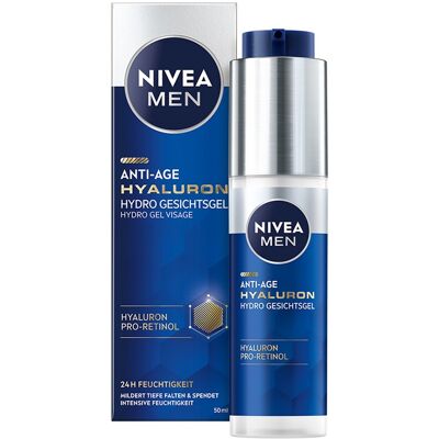 Nivea Osviežujúci pleťový gél Nivea Men Hyaluron Anti-Age (Hydro Gel Visage) 50 ml Nivea Osviežujúci pleťový gél Nivea Men Hyaluron Anti-Age (Hydro Gel Visage) 50 ml