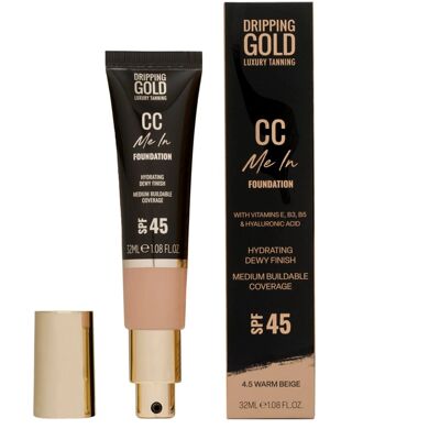 Dripping Gold Ľahký hydratačný make-up a CC krém SPF 45 Me In (CC Foundation) 32 ml 4.5 Warm Beige Dripping Gold Ľahký hydratačný make-up a CC krém SPF 45 Me In (CC Foundation) 32 ml 4.5 Warm Beige