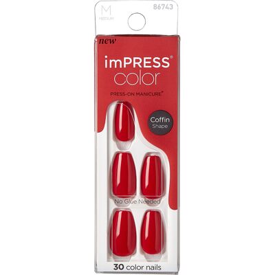 KISS Samolepiace nechty imPRESS Color MC Reddy or Not 30 ks KISS Samolepiace nechty imPRESS Color MC Reddy or Not 30 ks