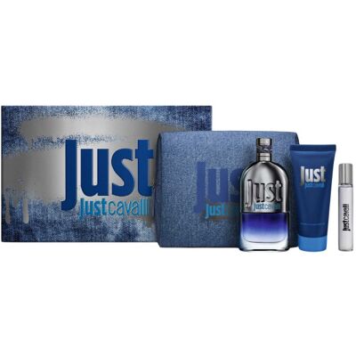 Roberto Cavalli Just Cavalli Him - EDT 90 ml + sprchový gél 100 ml + EDT 15 ml + kozmetická taška Roberto Cavalli Just Cavalli Him - EDT 90 ml + sprchový gél 100 ml + EDT 15 ml + kozmetická taška