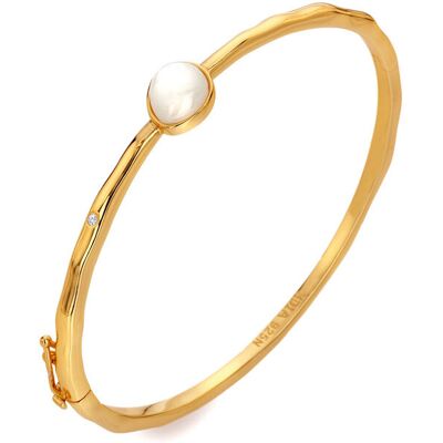 Hot Diamonds Pevný pozlátený náramok s diamantom a perleťou Golden Edit Soul DC215 Hot Diamonds Pevný pozlátený náramok s diamantom a perleťou Golden Edit Soul DC215