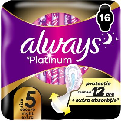 Always Hygienické vložky Platinum Secure Night Extra 16 ks Always Hygienické vložky Platinum Secure Night Extra 16 ks