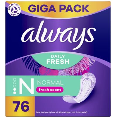 Always Slipové vložky Daily Fresh Normal Fresh Scent 76 ks Always Slipové vložky Daily Fresh Normal Fresh Scent 76 ks