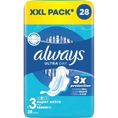Always Hygienické vložky Ultra Day Super Extra Quatro 28 ks Always Hygienické vložky Ultra Day Super Extra Quatro 28 ks
