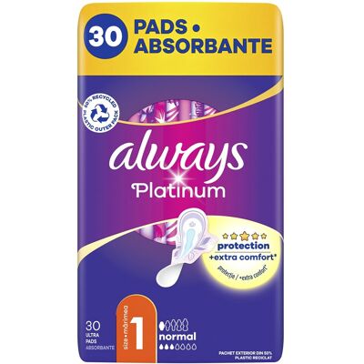 Always Hygienické vložky Ultra Platinum Normal 30 ks Always Hygienické vložky Ultra Platinum Normal 30 ks