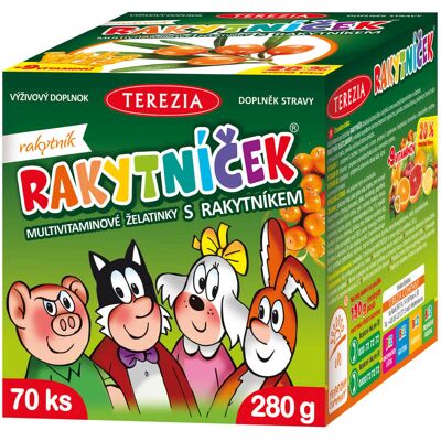 Terezia Company Rakytníček multivitamínovej želatinky s rakytníkom 70 kusov Terezia Company Rakytníček multivitamínovej želatinky s rakytníkom 70 kusov