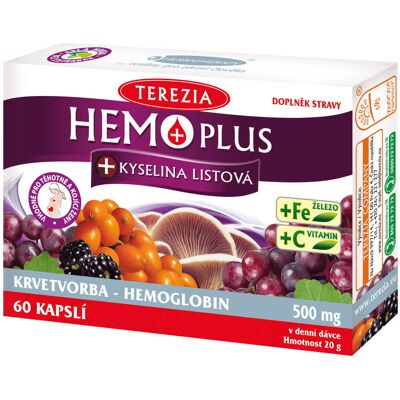 Terezia Company Hemoplus + kyselina listová 60 kapsúl Terezia Company Hemoplus + kyselina listová 60 kapsúl