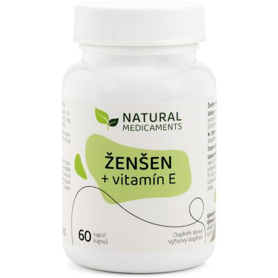 Natural Medicaments Ženšen + vitamín E 60 kapslúl Natural Medicaments Ženšen + vitamín E 60 kapslúl