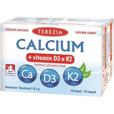 Terezia Company Calcium + vitamín D3 a K2 30 kapsúl Terezia Company Calcium + vitamín D3 a K2 30 kapsúl