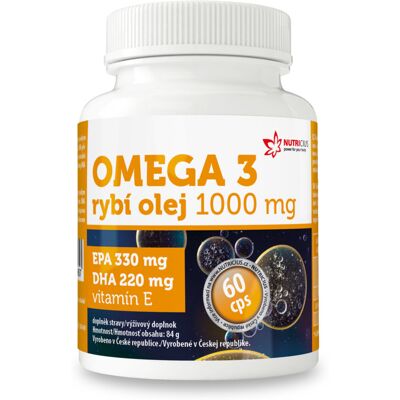 Nutricius Omega 3 Rybí olej 1000 mg EPA 330 mg / DHA 220 mg 60 kapsúl Nutricius Omega 3 Rybí olej 1000 mg EPA 330 mg / DHA 220 mg 60 kapsúl