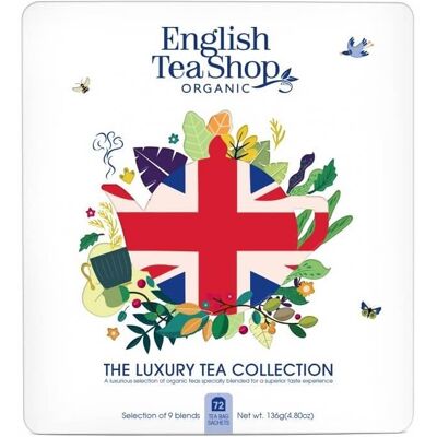 English Tea Shop Darčeková sada Union Jack biela v plechovej kazete BIO 72 sáčkov English Tea Shop Darčeková sada Union Jack biela v plechovej kazete BIO 72 sáčkov