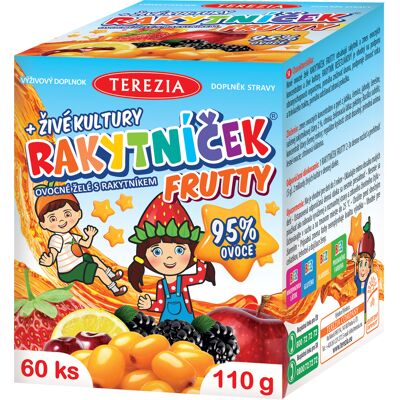 Terezia Company Rakytníček Frutty ovocné želatínky s rakytníkom a živými kultúrami 60 ks Terezia Company Rakytníček Frutty ovocné želatínky s rakytníkom a živými kultúrami 60 ks