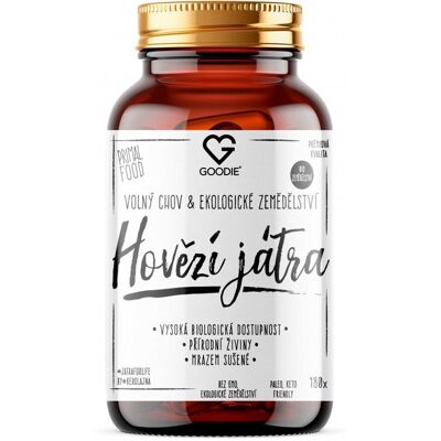 Goodie Lyofilizovaná hovädzia pečeň 180 kapsúl Goodie Lyofilizovaná hovädzia pečeň 180 kapsúl