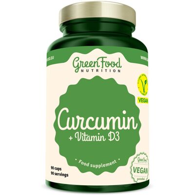 GreenFood Curcuma + Vitamín D3 90 kapsúl GreenFood Curcuma + Vitamín D3 90 kapsúl