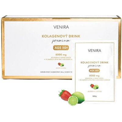 Venira Kolagénový drink pre vlasy, nechty a pleť 50+ - jahoda a limetka, 30 x 10,8 g Venira Kolagénový drink pre vlasy, nechty a pleť 50+ - jahoda a limetka, 30 x 10,8 g