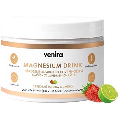 Venira Magnesium drink jahoda - limetka 120 g Venira Magnesium drink jahoda - limetka 120 g