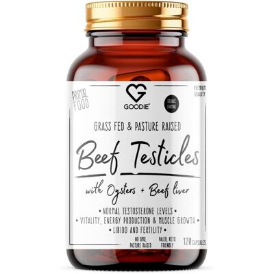 Goodie Býčie žľazy s ustricami a hovädzou pečeňou - Beef Testicals 120 kapsúl Goodie Býčie žľazy s ustricami a hovädzou pečeňou - Beef Testicals 120 kapsúl