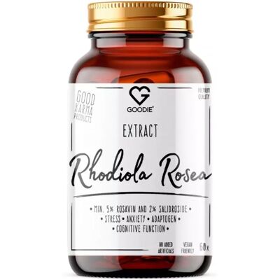 Goodie Rhodiola rosea - Extrakt rozaviín, salidroside 60 kapsúl Goodie Rhodiola rosea - Extrakt rozaviín, salidroside 60 kapsúl