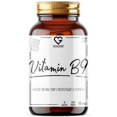 Goodie Vitamín B9 - Aktívna forma L-metylfolát (5-MTHF) 60 kapsúl Goodie Vitamín B9 - Aktívna forma L-metylfolát (5-MTHF) 60 kapsúl