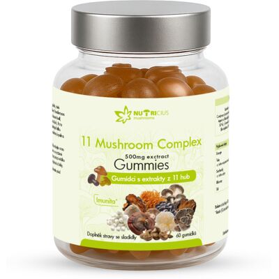 Nutricius 11 Mushroom Complex gummies 500 mg 60 kusov Nutricius 11 Mushroom Complex gummies 500 mg 60 kusov