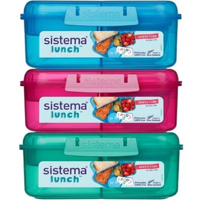 Sistema 3-komorová krabička s nádobou na jogurt a tácky 1,25 l Mix Sistema 3-komorová krabička s nádobou na jogurt a tácky 1,25 l Mix