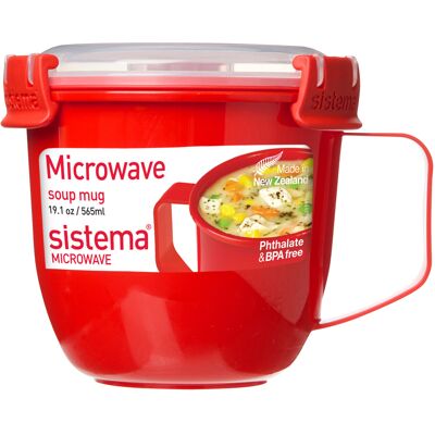 Sistema Microwave Hrnček na polievku - Červený 565 ml Sistema Microwave Hrnček na polievku - Červený 565 ml