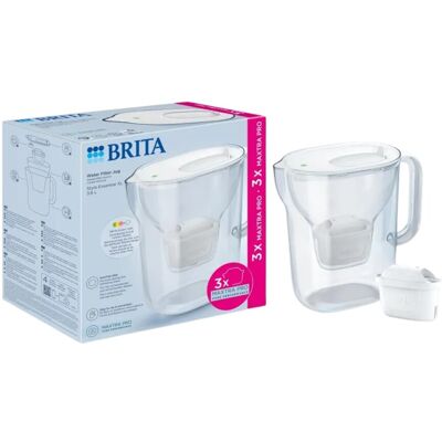 Brita Filtračná kanvica Style Essential XL 3,6 l Biela + 3 Filtre Brita Filtračná kanvica Style Essential XL 3,6 l Biela + 3 Filtre