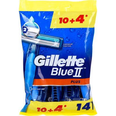 Gillette Pánske jednorazové holiace strojčeky Gillette Blue2 Plus 10+4 ks Gillette Pánske jednorazové holiace strojčeky Gillette Blue2 Plus 10+4 ks