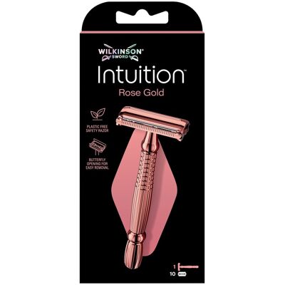 Wilkinson Sword Dámsky kovový holiaci strojček Intuition Double Edge Rose Gold (Razor) + 10 žiletiek Wilkinson Sword Dámsky kovový holiaci strojček Intuition Double Edge Rose Gold (Razor) + 10 žiletiek
