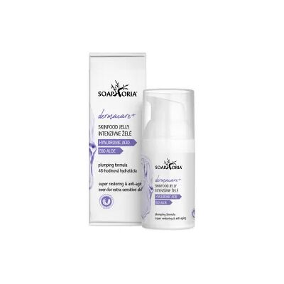 Soaphoria DERMACARE+ Hyaluron Skinfood Jelly superhydratačné želé: vyhladenie, elasticita, vypnutie pleti Soaphoria DERMACARE+ Hyaluron Skinfood Jelly superhydratačné želé: vyhladenie, elasticita, vypnutie pleti