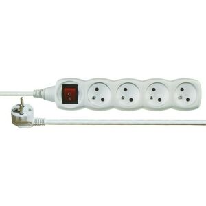 EMOS Kábel predlžovací PVC biely 230 V 3 m / 4 zásuvkys vypínačom EMOS Kábel predlžovací PVC biely 230 V 3 m / 4 zásuvkys vypínačom