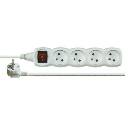 EMOS Kábel predlžovací PVC biely 230 V 3 m / 4 zásuvky s vypínačom EMOS Kábel predlžovací PVC biely 230 V 3 m / 4 zásuvky s vypínačom