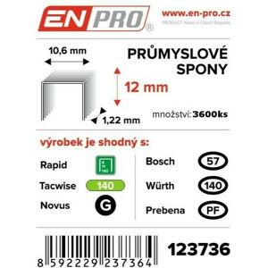Spony PROFI 345/12 mm ENPRO 4000 ks/bal. Spony PROFI 345/12 mm ENPRO 4000 ks/bal.
