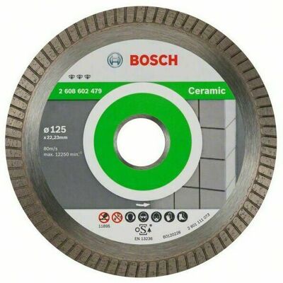 BOSCH Diamontový rezací kotúč Ceramic Extraclean Turbo, pr. 125 mm BOSCH Diamontový rezací kotúč Ceramic Extraclean Turbo, pr. 125 mm