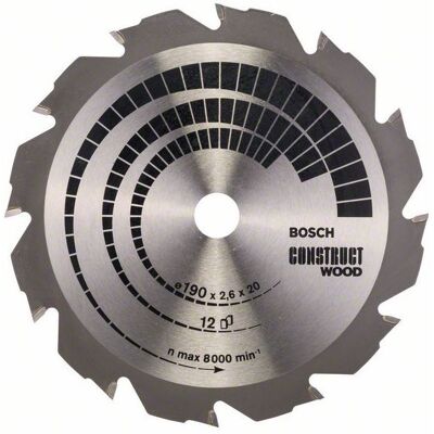 Kotúč pílový na drevo Bosch Standard for Construct Wood 190×20/16×2,6 mm 12 zubov Kotúč pílový na drevo Bosch Standard for Construct Wood 190×20/16×2,6 mm 12 zubov