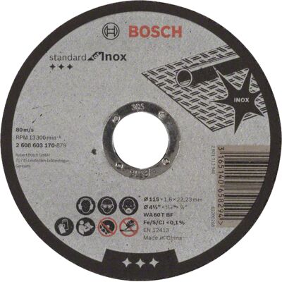 Kotúč korundový Bosch Standard for Inox 115×22,23×1,6 mm Kotúč korundový Bosch Standard for Inox 115×22,23×1,6 mm