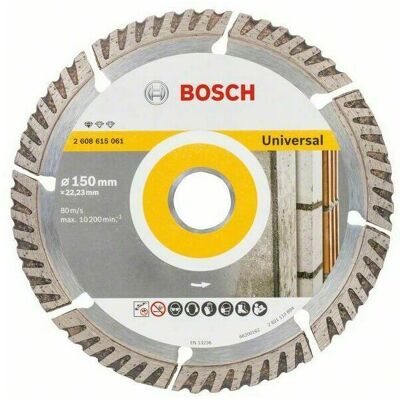 Univerzálny diamantový rezací kotúč Bosch DIA Standard for Universal, priemer 150 mm Univerzálny diamantový rezací kotúč Bosch DIA Standard for Universal, priemer 150 mm
