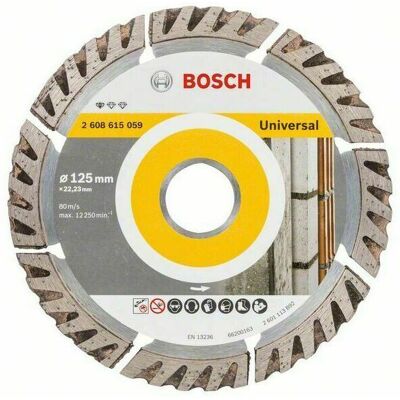 Univerzálny diamantový rezací kotúč Bosch DIA Standard for Universal, priemer 125 mm Univerzálny diamantový rezací kotúč Bosch DIA Standard for Universal, priemer 125 mm
