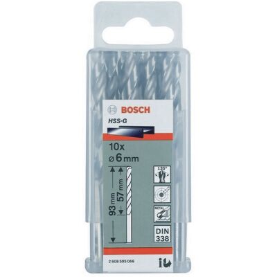 Vrták do kovu BOSCH HSS-G, 6x57x93mm 10ks v balenie Vrták do kovu BOSCH HSS-G, 6x57x93mm 10ks v balenie
