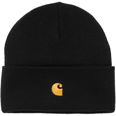 Carhartt WIP Chase Beanie Black Gold Unisex - Čiapky Carhartt WIP - Čierna - I026222_00F_XX-One-size - Size: One size One size unisex Carhartt WIP Chase Beanie Black Gold Unisex - Čiapky Carhartt WIP - Čierna - I026222_00F_XX-One-size - Size: One size One size unisex