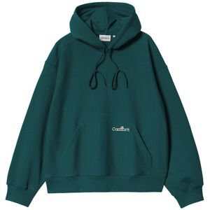 Carhartt WIP Hooded Label Script Sweat Malachite Pánske - Mikiny a mikiny s kapucou Carhartt WIP - Modrá - I034430_2M1_XX-M - Size: M M male Carhartt WIP Hooded Label Script Sweat Malachite Pánske - Mikiny a mikiny s kapucou Carhartt WIP - Modrá - I034430_2M1_XX-M - Size: M M male