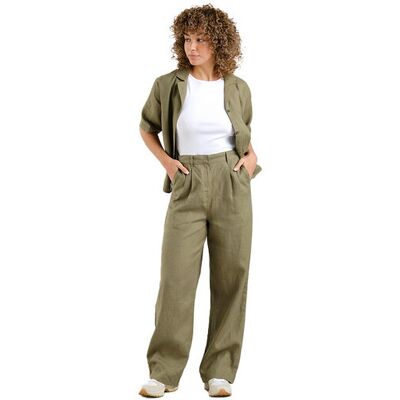 Dedicated Pants Vickleby Linen Leaf Green Dámske - Nohavice Dedicated - Zelená - 22696-L - Size: L L female Dedicated Pants Vickleby Linen Leaf Green Dámske - Nohavice Dedicated - Zelená - 22696-L - Size: L L female