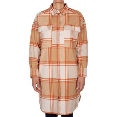 IrieDaily Checky Shirt Jacket Beige Dámske - Bundy IrieDaily - Oranžová - 561D340-603-S - Size: S S female IrieDaily Checky Shirt Jacket Beige Dámske - Bundy IrieDaily - Oranžová - 561D340-603-S - Size: S S female